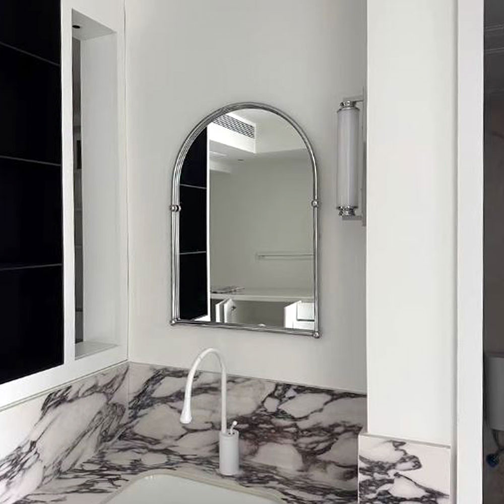 304 스테인레스 프레임 반달 화장대 건식욕실 벽거울 78,600원