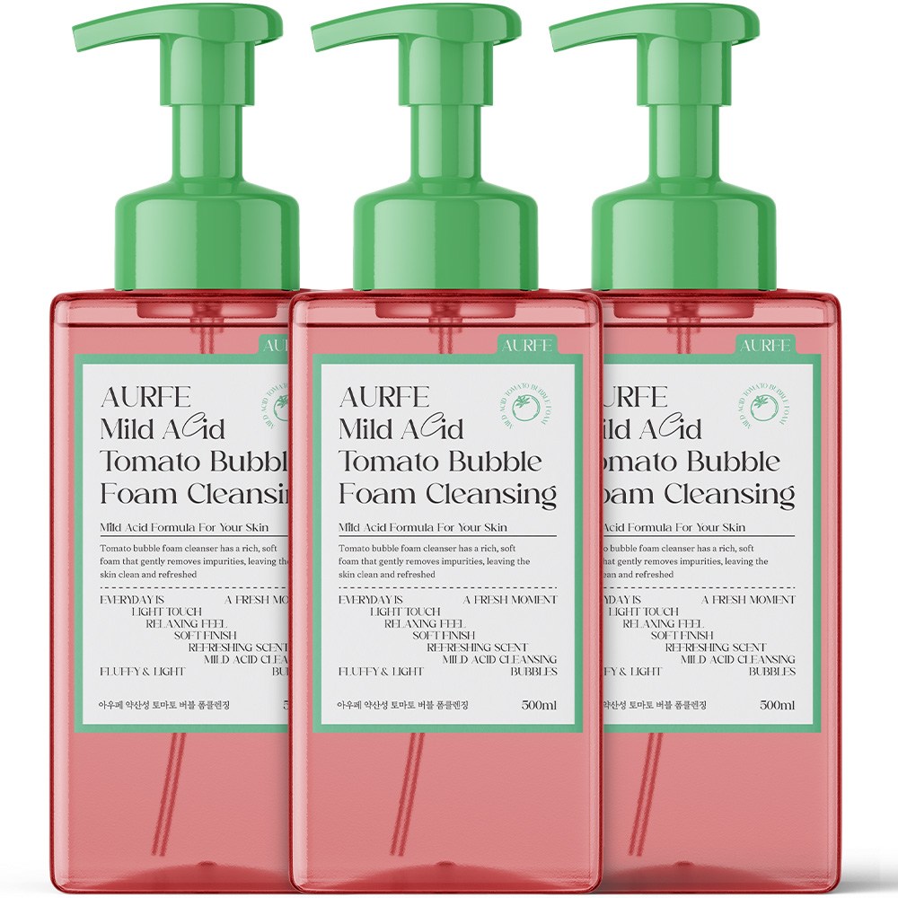 [모공 노폐물 98% 개선] 2+1 아우페 약산성 토마토 폼클렌징 저자극 대용량 세안제 폼클렌저 여성 폼클렌징 1위 클렌징폼 클린징폼 24,900원