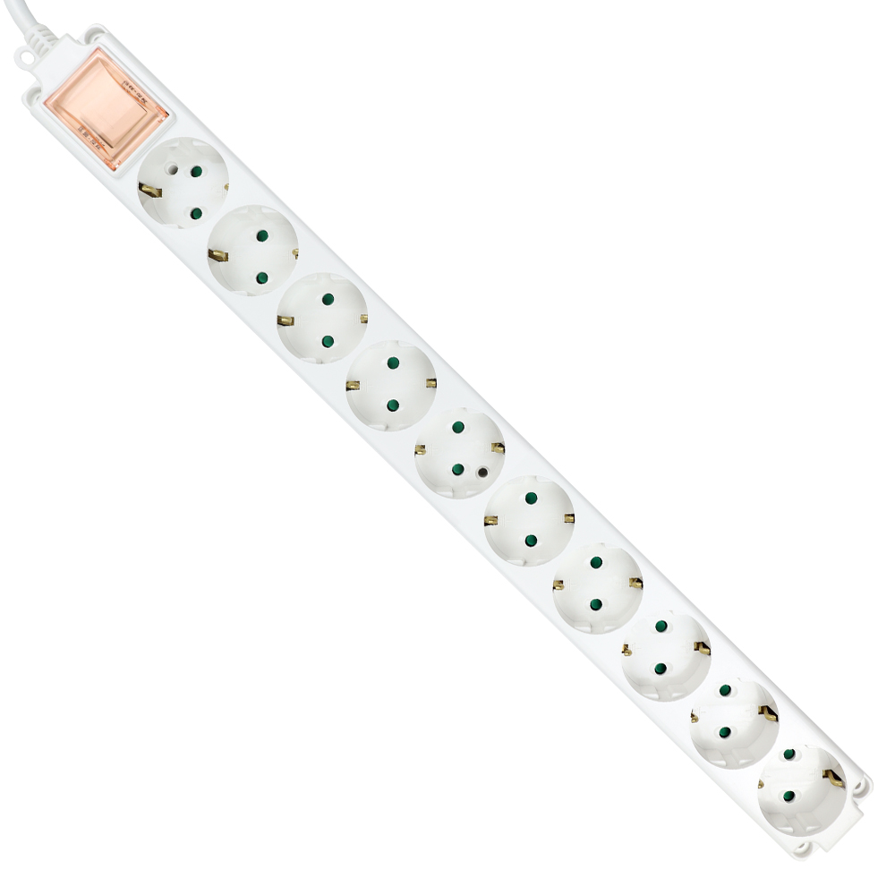 국내 생산 과전력차단 접지 10구 멀티 콘센트, 1개, 3m, 화이트 25,500원