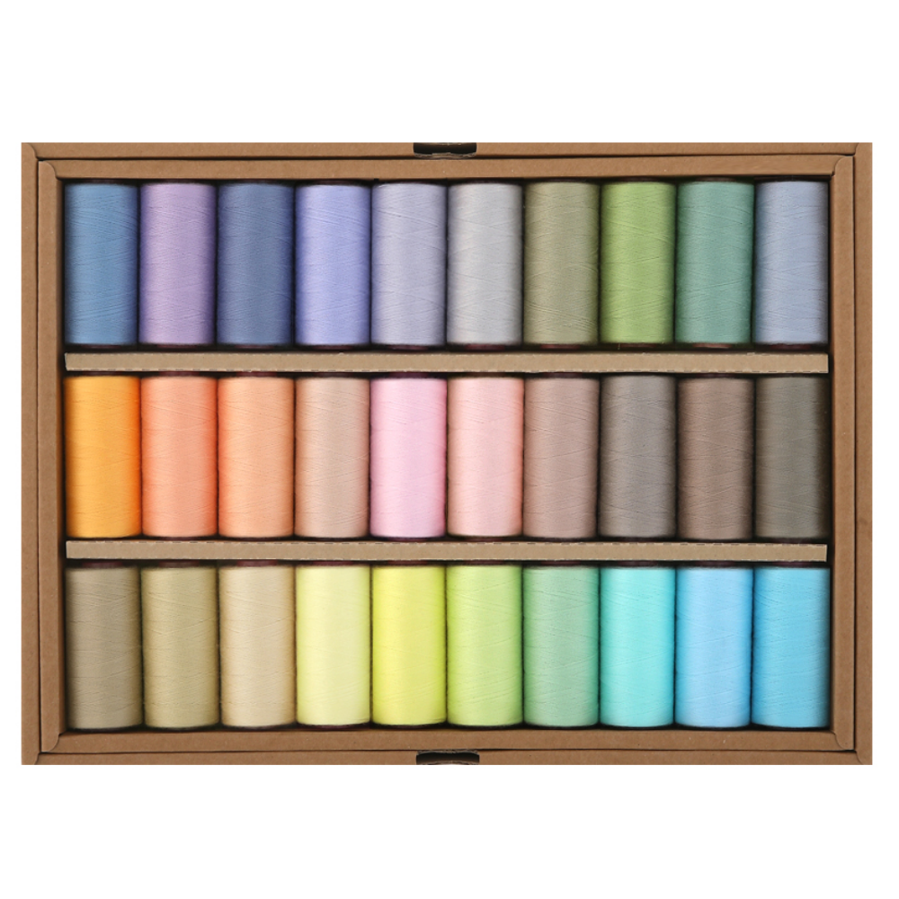 고강력 코아사 45수2합 30색 실세트 700m 재봉실, 1개, 2번 - 파스텔 세트 41,000원