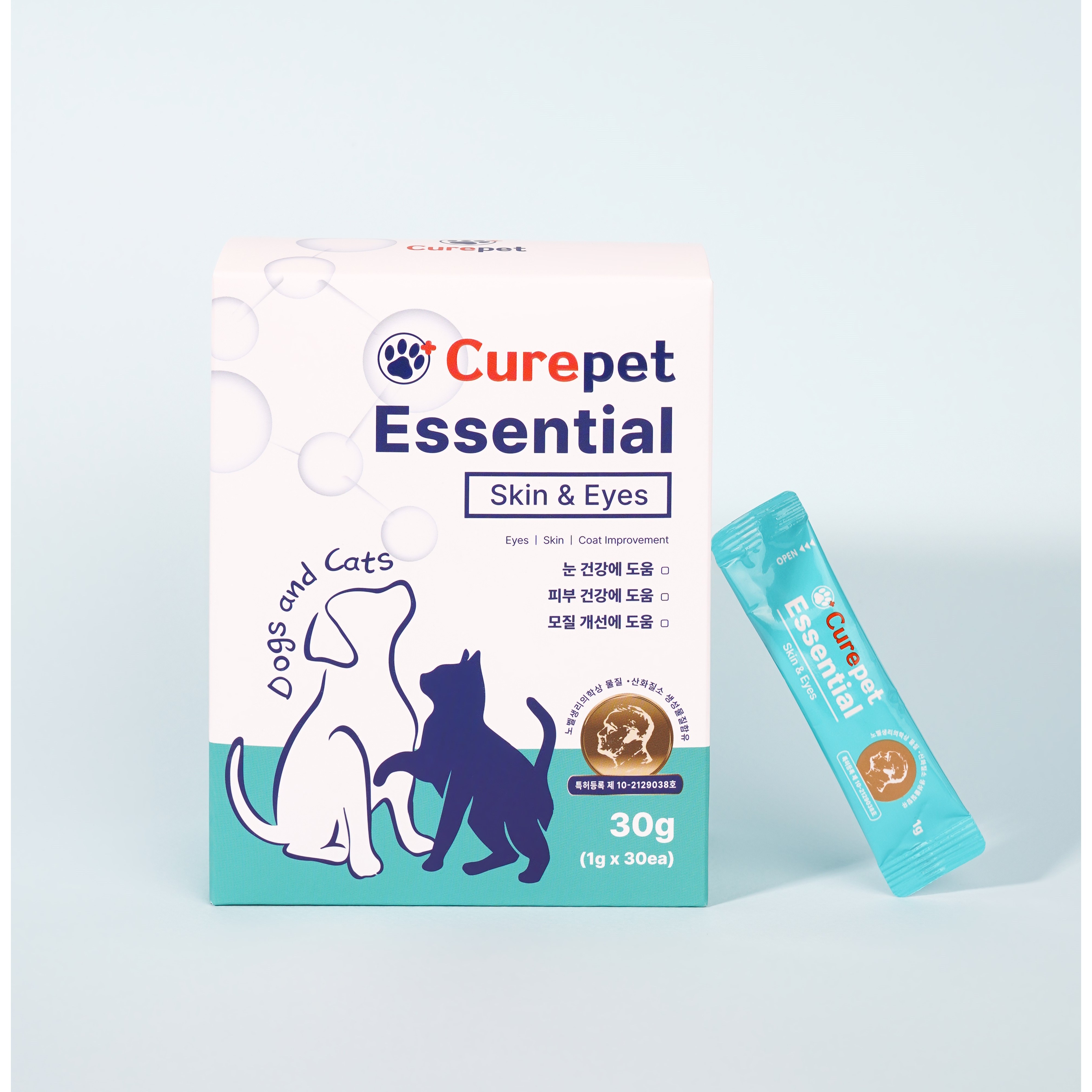 Curepet 큐어펫 에센셜 강아지 고양이 심장 혈관 심혈관 장건강 면역 산화질소 영양제, 30회분, 30g, 피부/피모+알러지, 1개 45,900원
