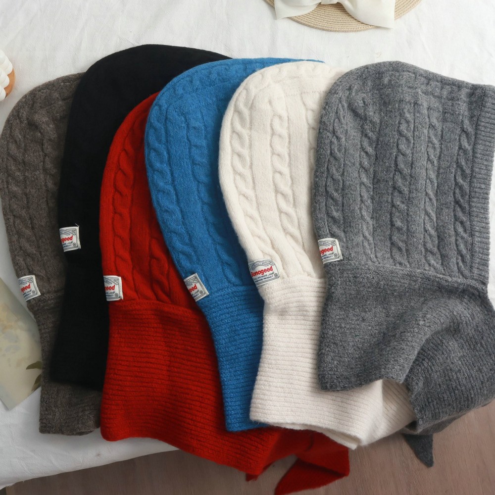 여성 바라클라바 윈터 후드 모자 머플러 겨울 니트, 1개, 아이보리 17,900원