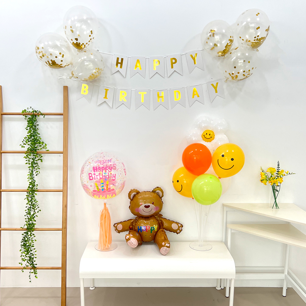 마벨인홈 해피벌스데이 가랜드 곰돌이 스탠드 풍선 세트 A 7,740원