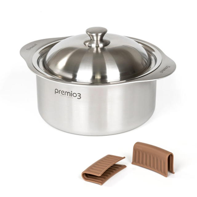 키친아트 프리미오3 통3중 스테인리스 일체형 IH 인덕션 냄비 (16cm ~ 24cm), 전골24cm 49,000원