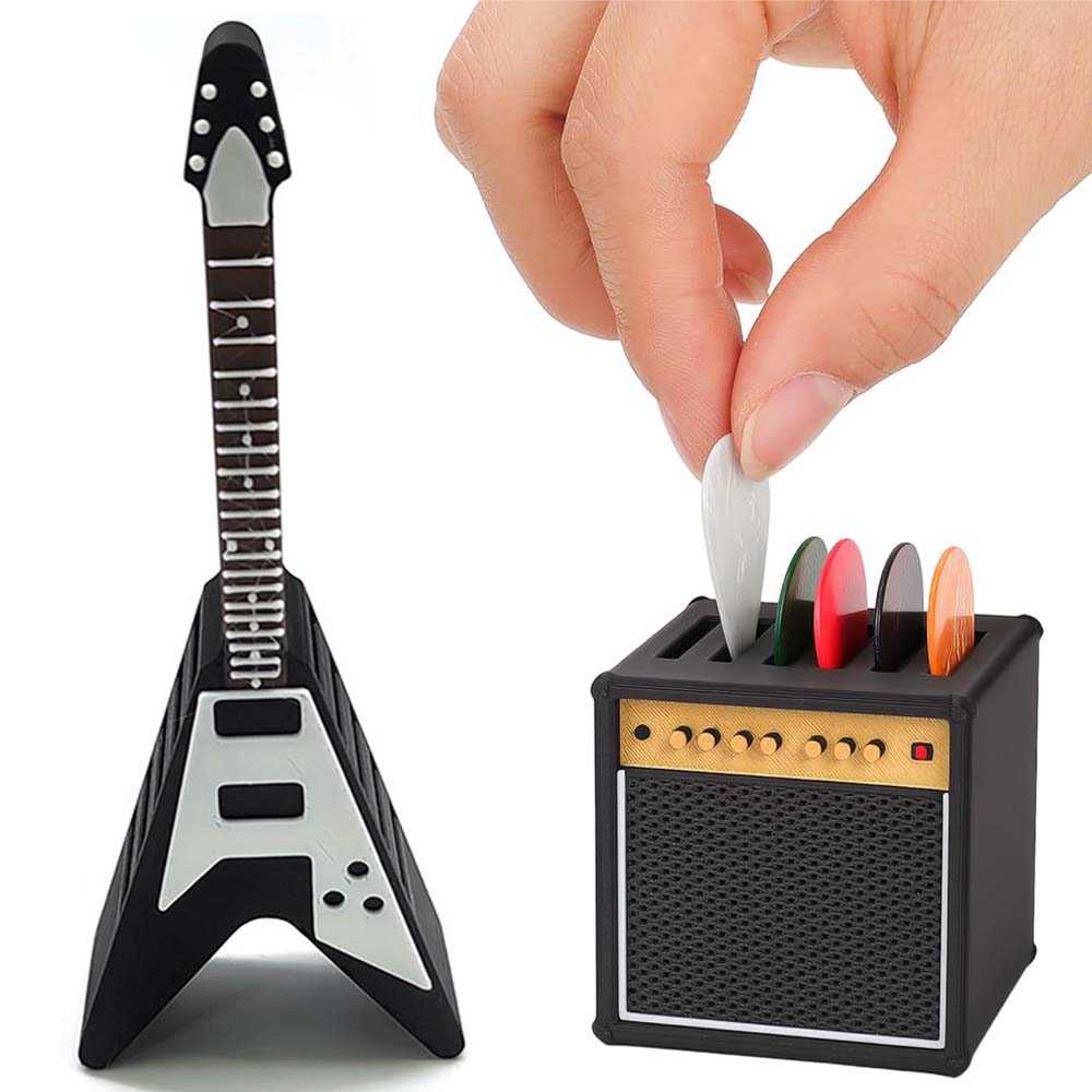 루베이 기타 피크 홀더 보관 케이스 세트 분리 수납 듀얼 스토리지 설계 선물/액세서리/연주용품/악기, 1세트 11,900원