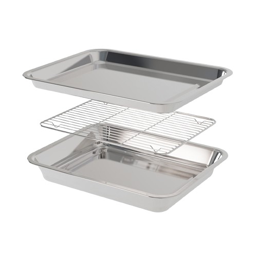 스텐 사각 핸디 트레이 3종 세트 밧드 바트 플레이팅 철제 쟁반 오븐 레스팅 튀김 돈까스, 1개 25,800원