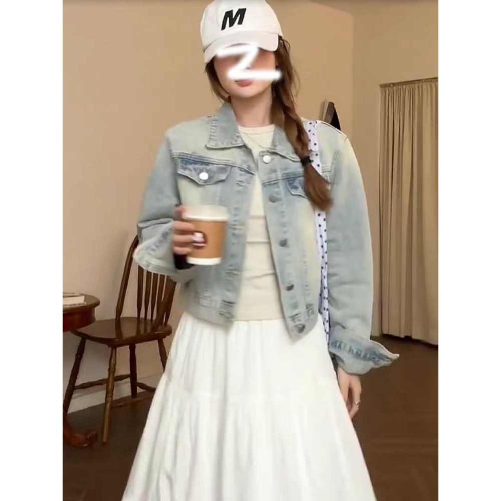 JoYouth 디스트레스 크롭 데님 재킷 복고풍 31,790원