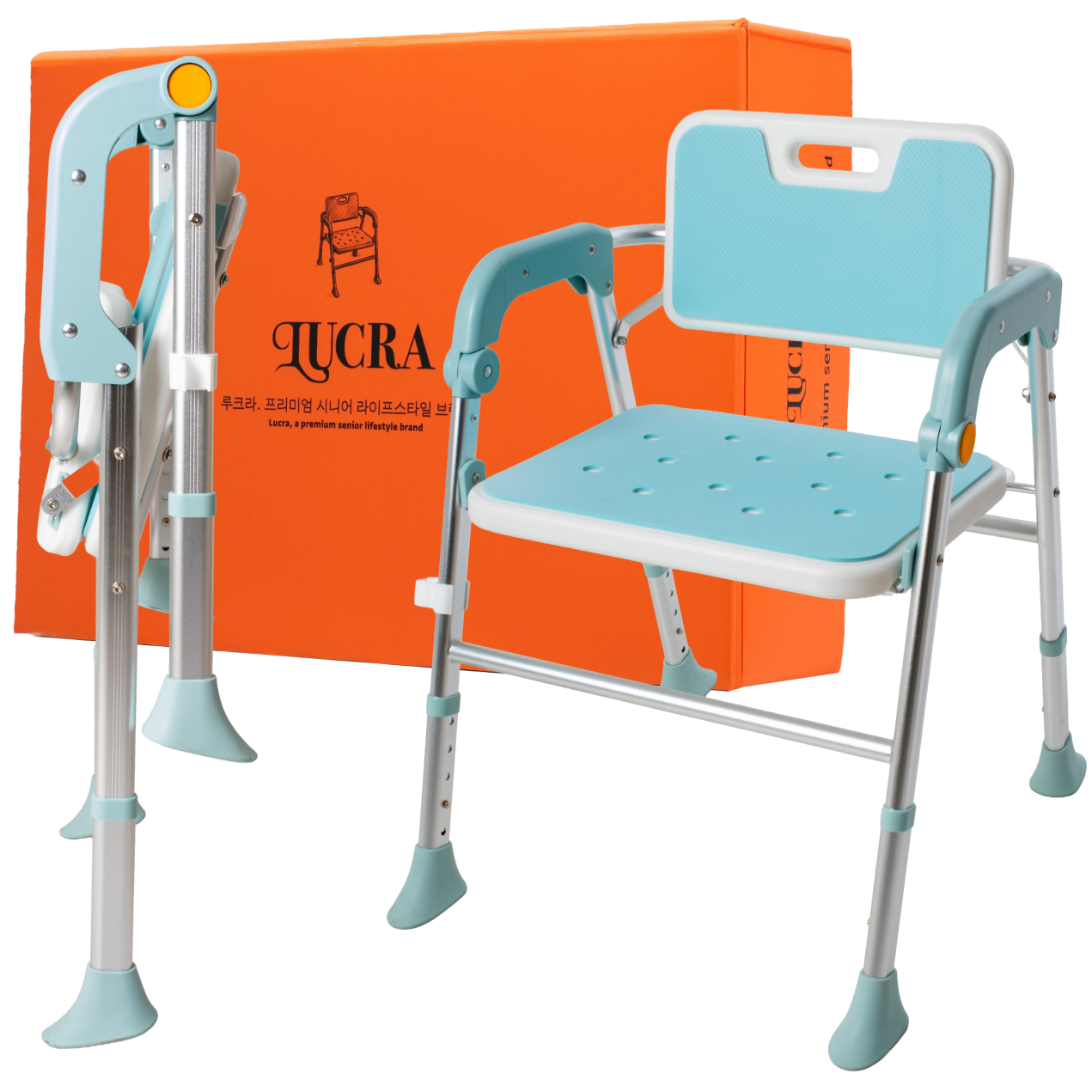 [유럽인증] 루크라 100kg 끄떡없는 접이식 목욕의자 알루미늄 EVA위생 어르신 환자용 임산부용 노인용 조립90%, 1개 130,000원