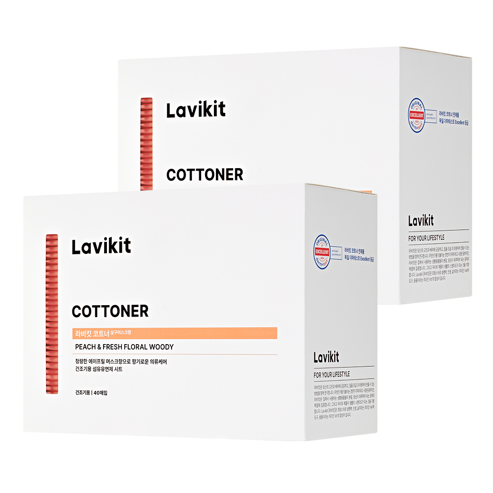 라비킷 코트너 시트 섬유유연제 살구머스크향 본품, 40개입, 2개 37,000원