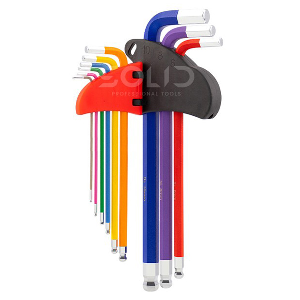 솔리드 무지개 볼육각렌치 숏타입 세트 9P L렌치 렌찌 자전거렌치, 1개 16,000원