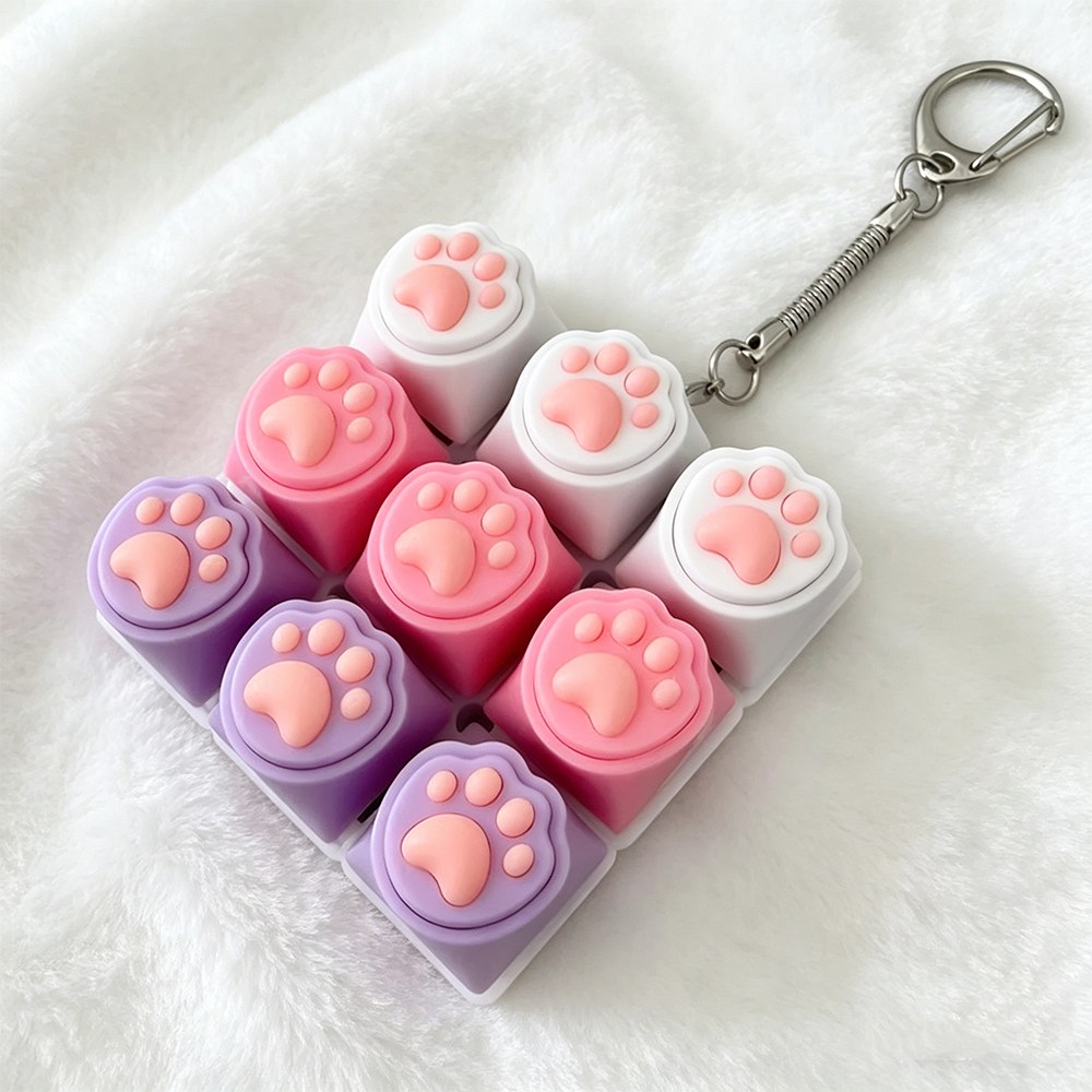 SUKI 귀엽다 고양이 LED 키보드 키캡 스트레스 풀기 열쇠고리, 1개, SK-4 17,250원