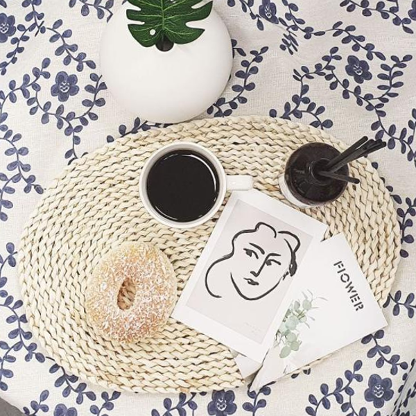 식탁보 파란꽃 커버 린넨테이블보 천 중 25,310원