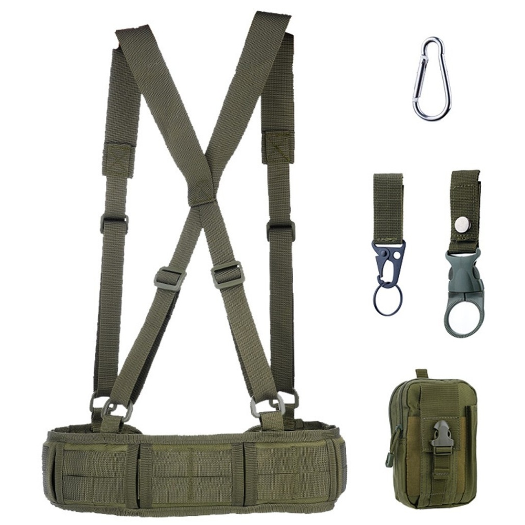 이지유 원터치 다용도 전술 벨트 코브라 택티컬 낚시 등산, X반도 6종세트 그린, 1개 23,700원