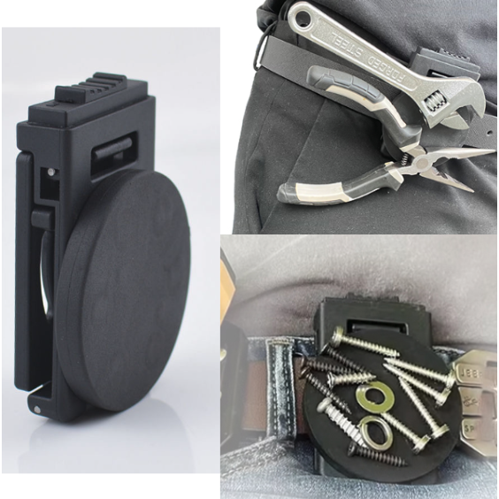 헤이데야 붙이는 초강력 자석 벨트 공구부착 줄자클립 공구 자석패드 블랙, 1개 12,000원