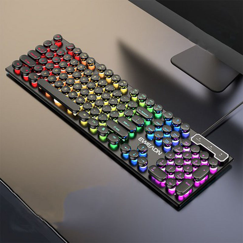 EWEADN GX30 게이밍키보드 레인보우 LED 기계식 유선 키보드 104키, 현재가 28,310원