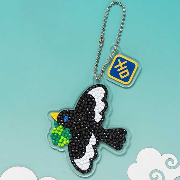 민화샵 보석십자수 키링 새해 만들기 행운 까치 S250081C, 혼합색상, 10개 25,400원