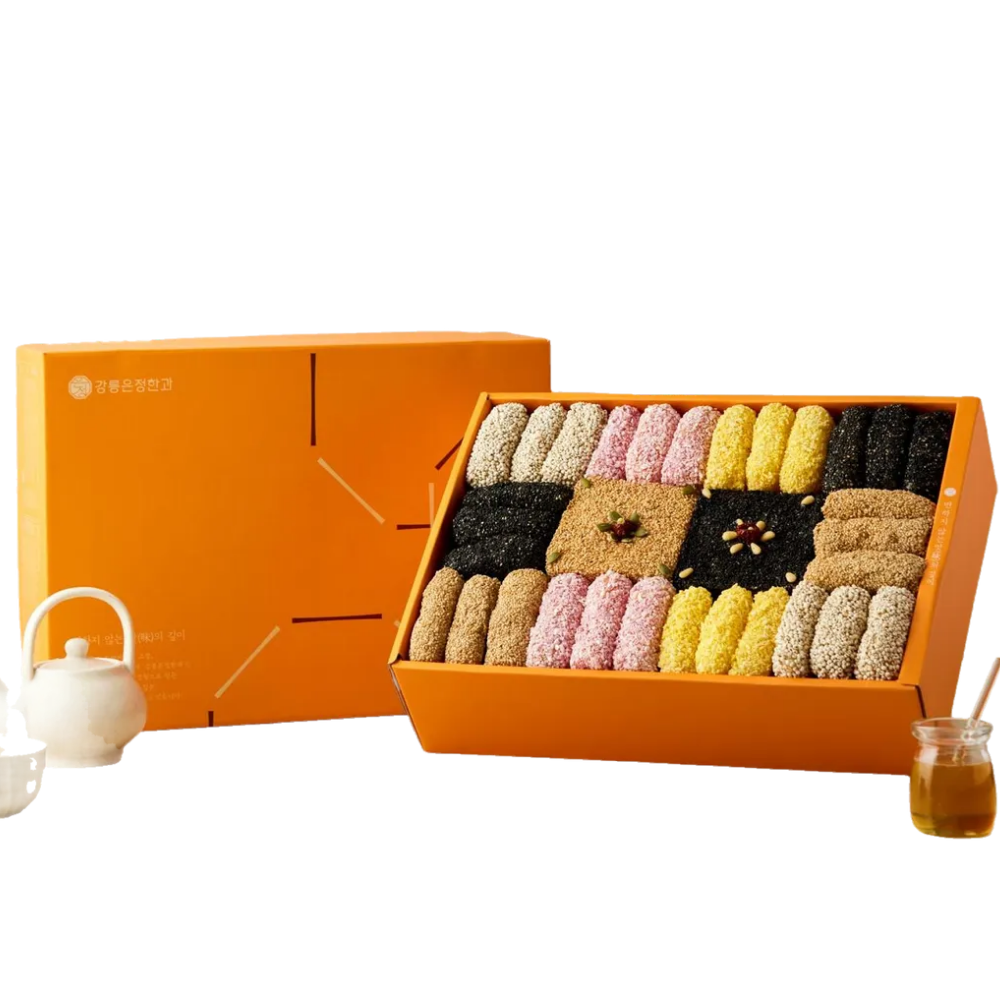 강릉은정한과 능소화 3단 선물세트(+실크보자기 포장) 전통유과 답례품 상견례선물 명절 설날 추석선물 부모님선물 고급선물세트, 1.3kg, 1세트 72,000원