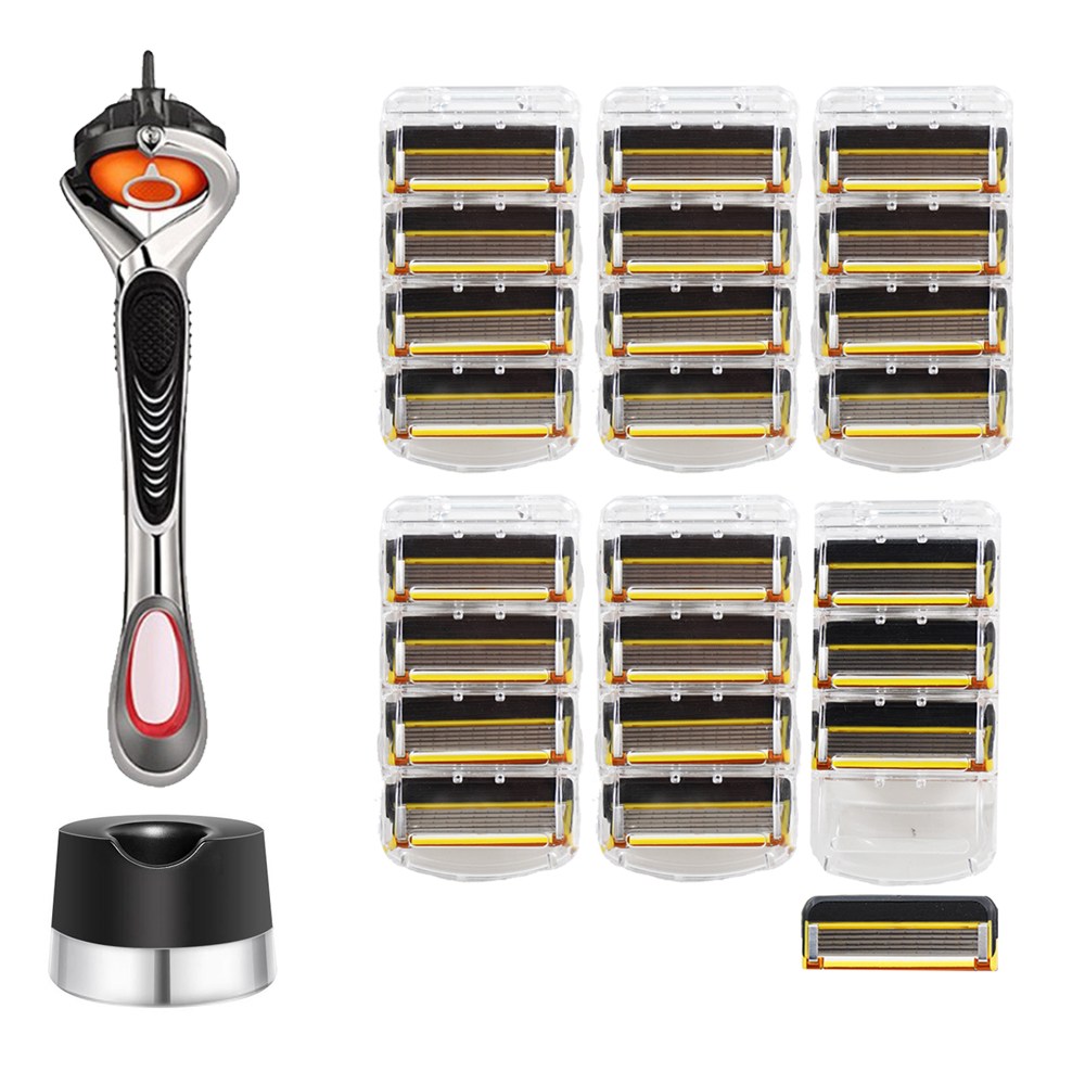 비브랜드 스윙 면도기 + 프로쉴드 옐로우 면도날 + 면도기꽂이 질레트 호환용, 24개입, 1개 29,900원