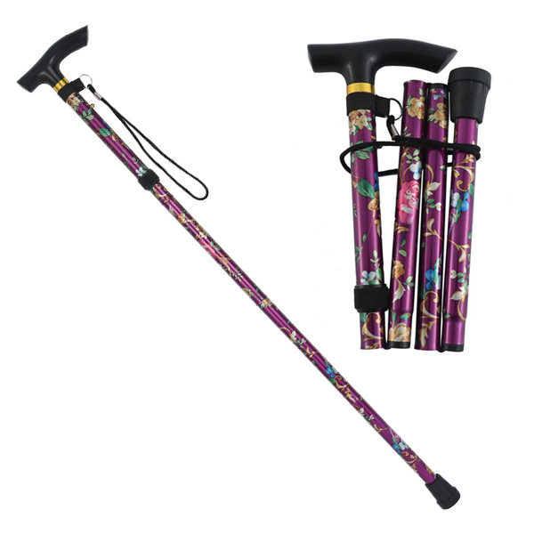 접이식 5단계 길이조절 꽃무늬 지팡이 가벼운 초경량 효도 노인 패션 스틱 9,200원
