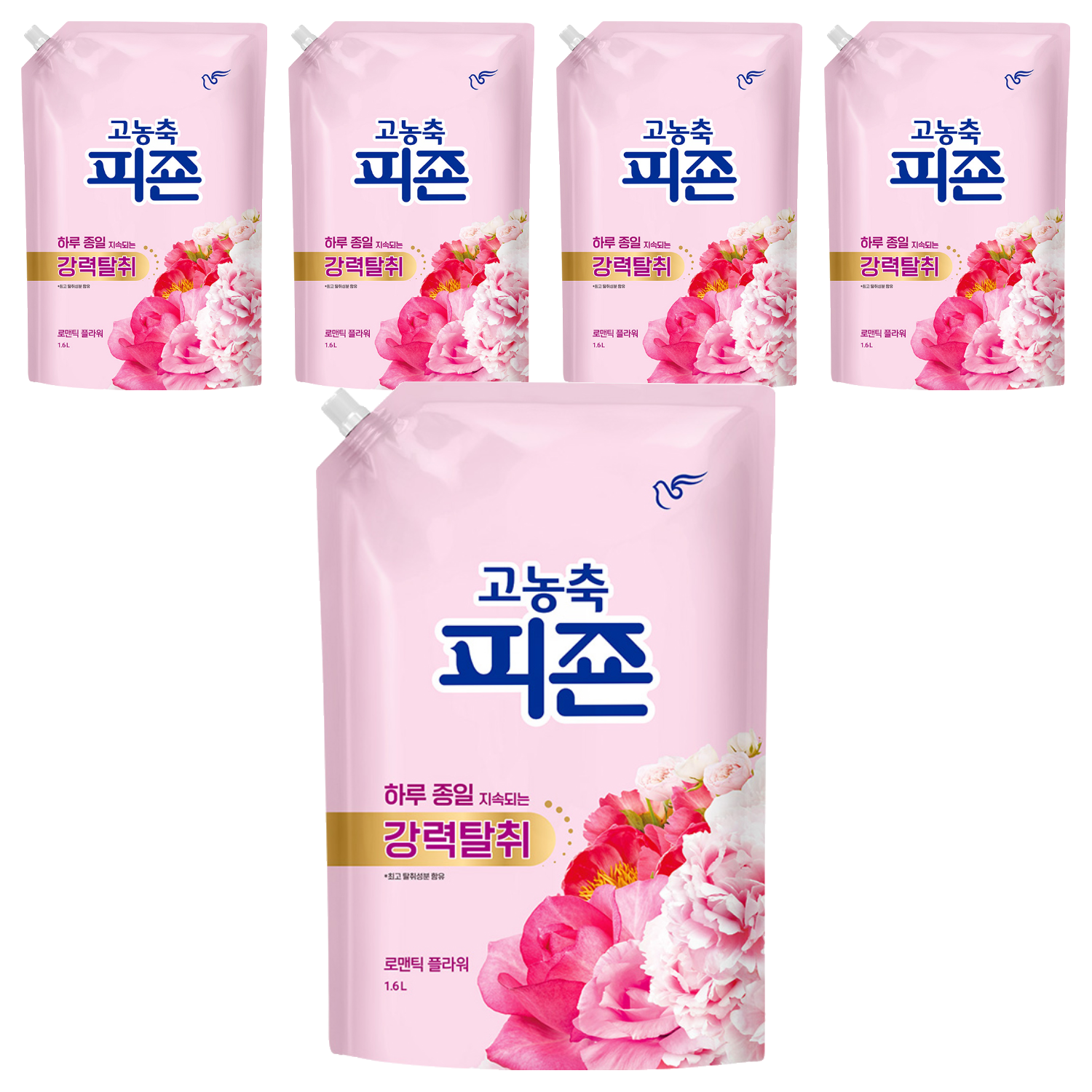 피죤 고농축 강력탈취 오리지널 섬유유연제 로맨틱 플라워 리필, 1.6L, 5개 23,250원