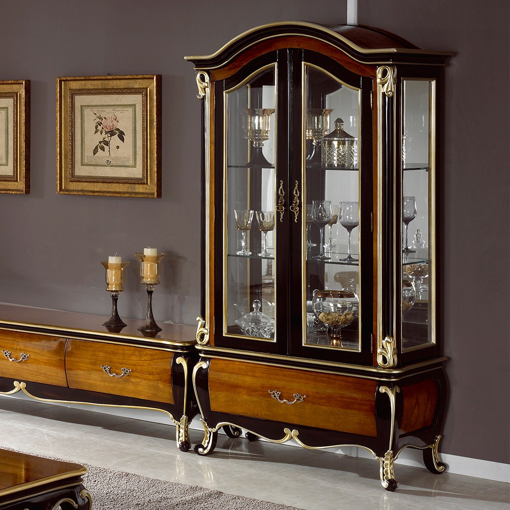 유캐슬 벤티 엔틱 원목 장식장 유리 양주 진열장, 단품 940,000원