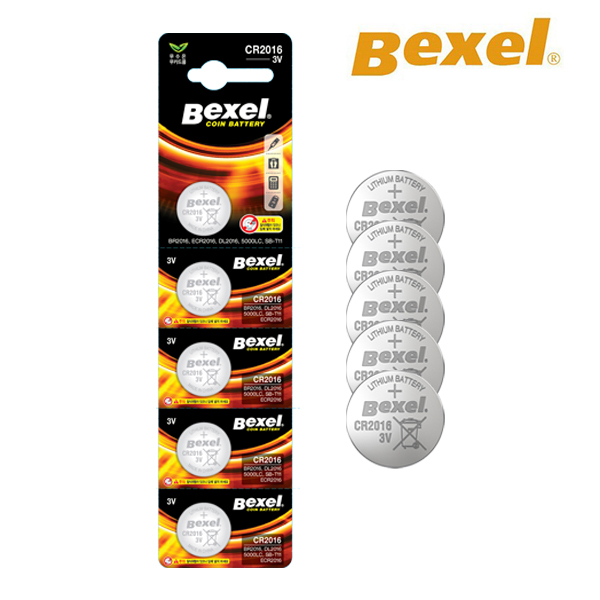 벡셀 BEXEL 무수은 버튼셀 코인건전지 CR2016 5알 1,500원
