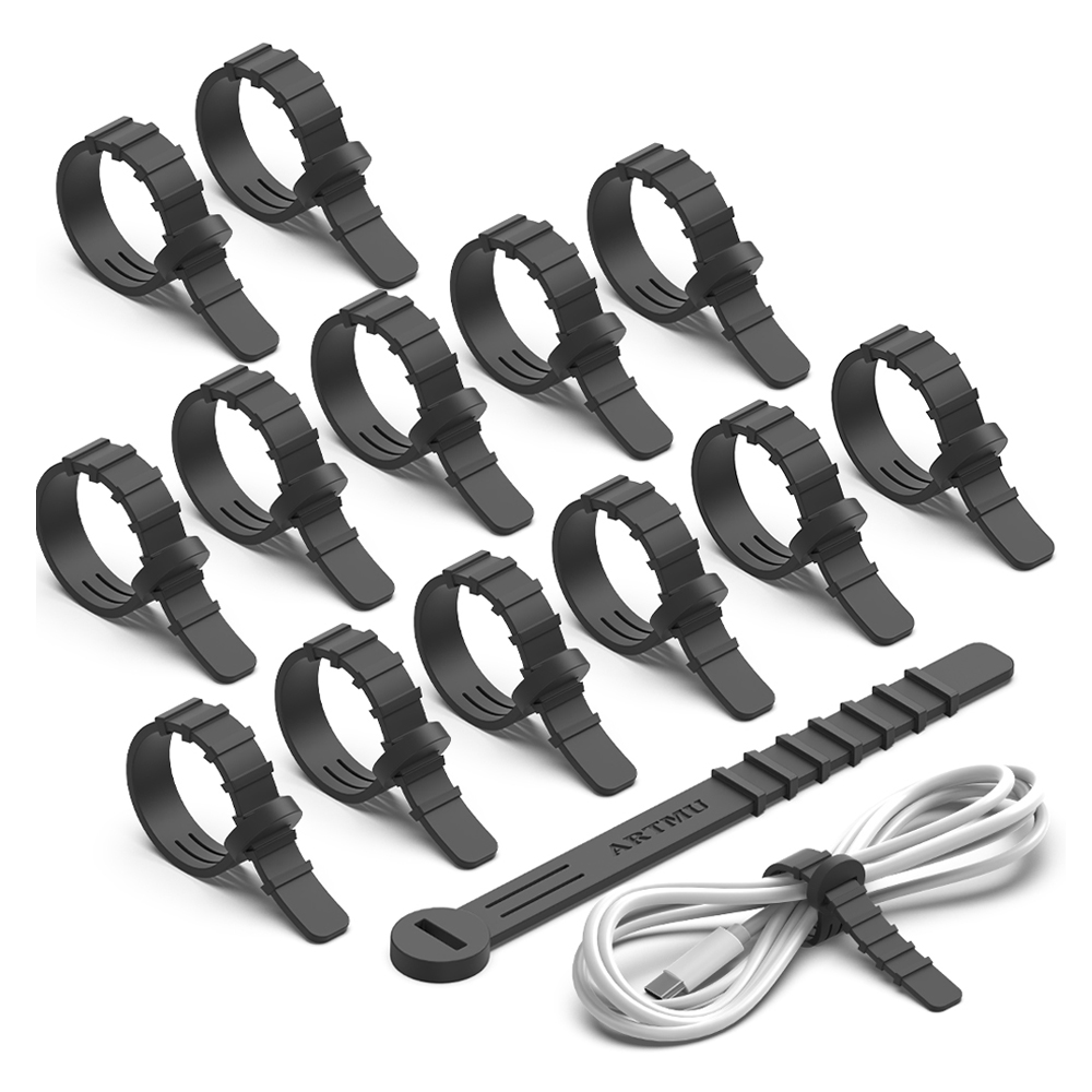 아트뮤 선 정리용 실리콘 케이블 타이 라지 블랙, 15개 5,500원