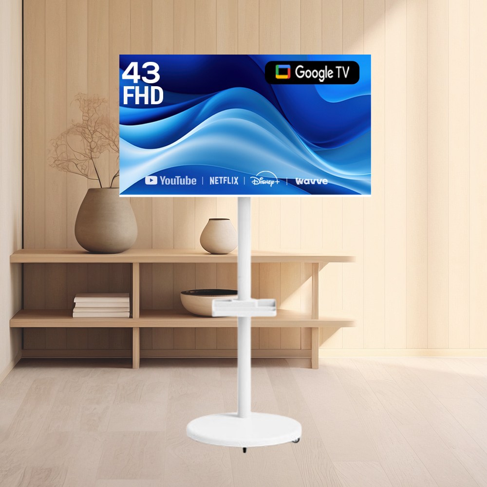 프리토스 구글 스마트TV + 삼탠바이미 무빙스탠드 세트, 방문설치, 스탠드형, 무빙스탠드세트, 109cm(43인치) 375,000원