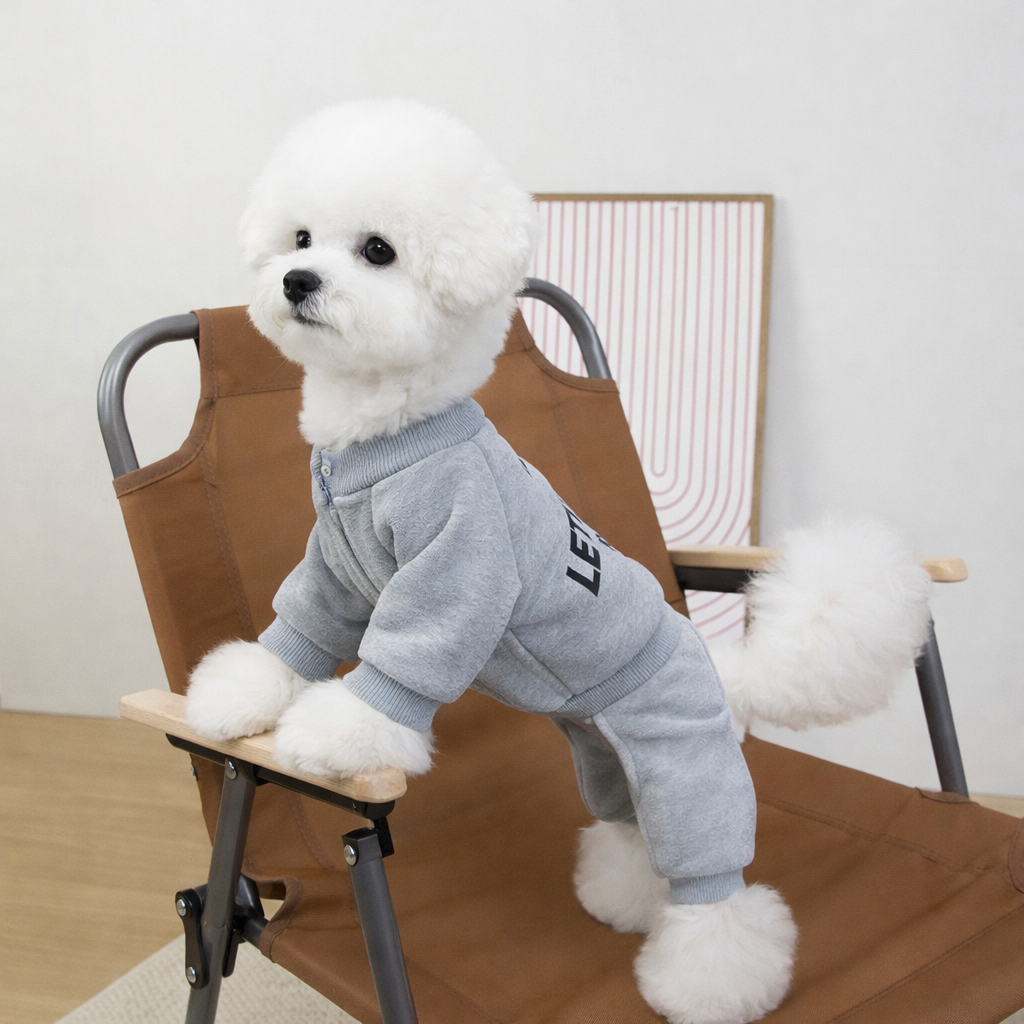 비비독 레츠고 강아지 패딩 올인원 하네스 겨울옷 기모안감, 그레이, 현재가 7,800원