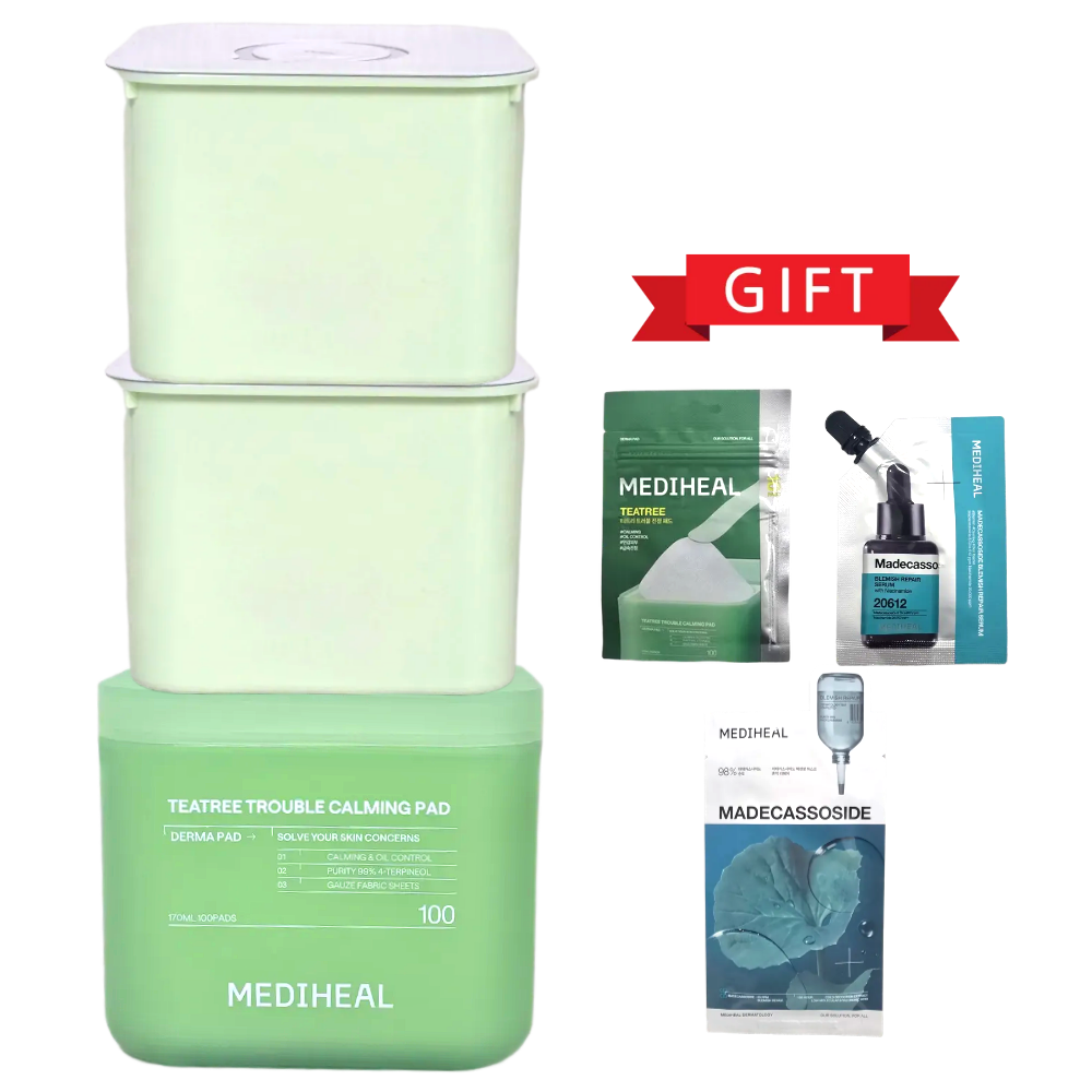 (대용량) 2세대 메디힐 더마 티트리 트러블진정 패드 본품100매입+리필200매입+티트리 10매입+마데카 세럼10ml+마데카 마스크팩1장 56,800원