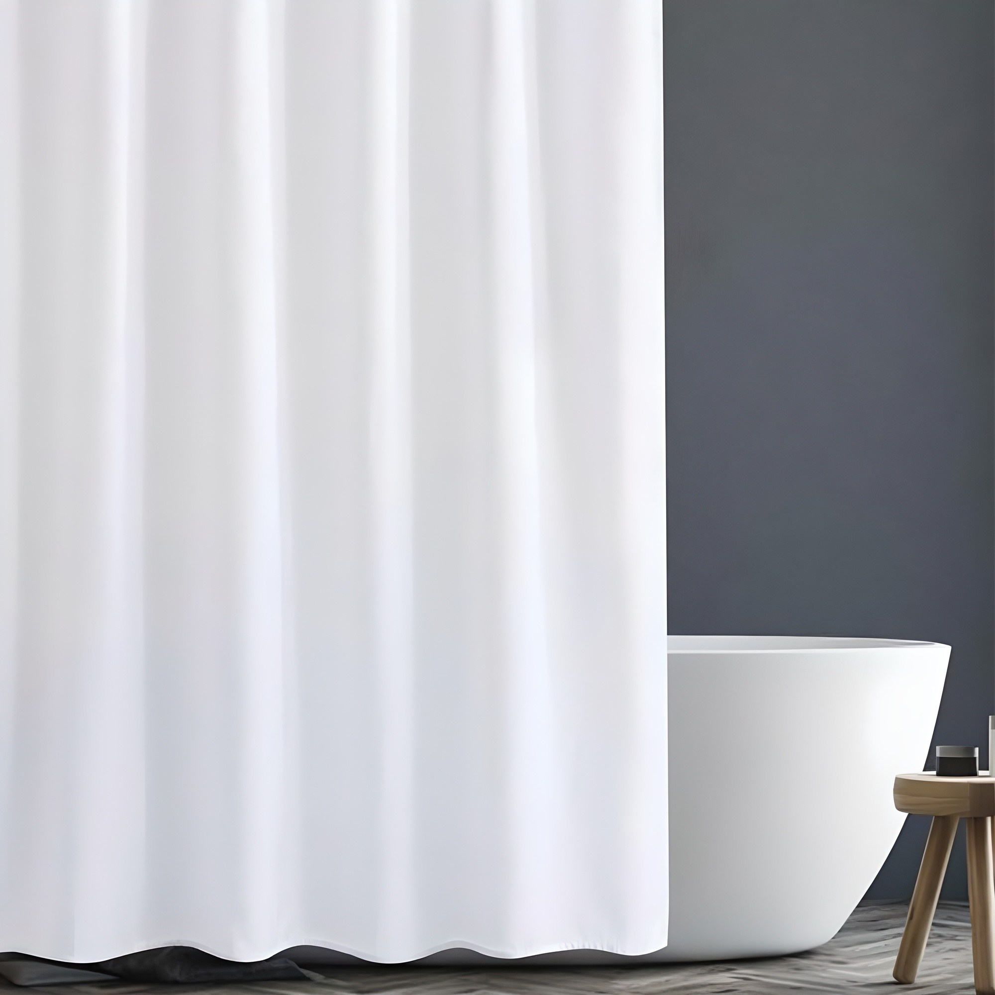 패브릭 방수 샤워 커튼 + 기본 커튼 링 12p, 화이트, 1개, 현재가 9,800원