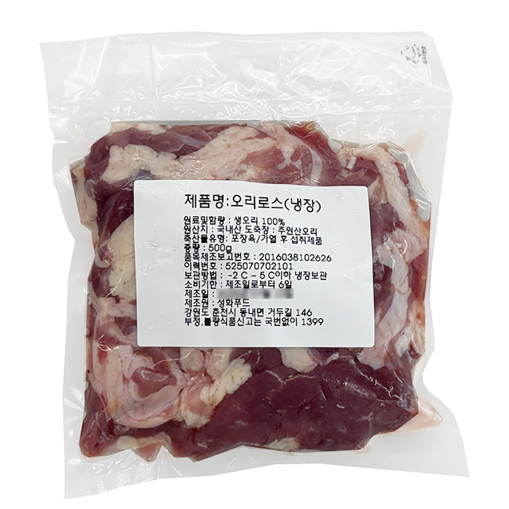 춘천 달수 생오리로스 500g x 3팩 총1.5kg 국내산 냉장 오리슬라이스 당일제조발송, 500g, 3개 35,040원