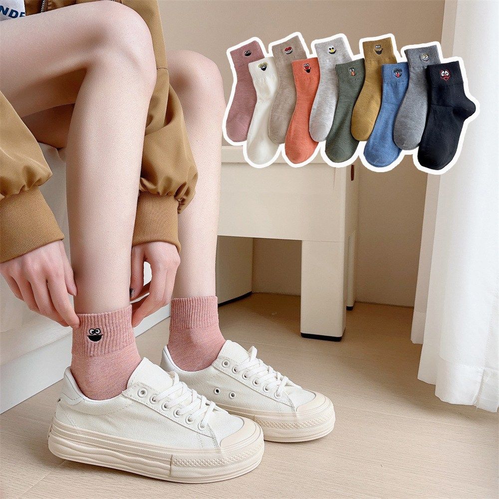 귀여운 예쁜 여성양말 자수 뉴 케릭터 10종 중목 장목  양말 5켤레세트, 현재가 20,900원