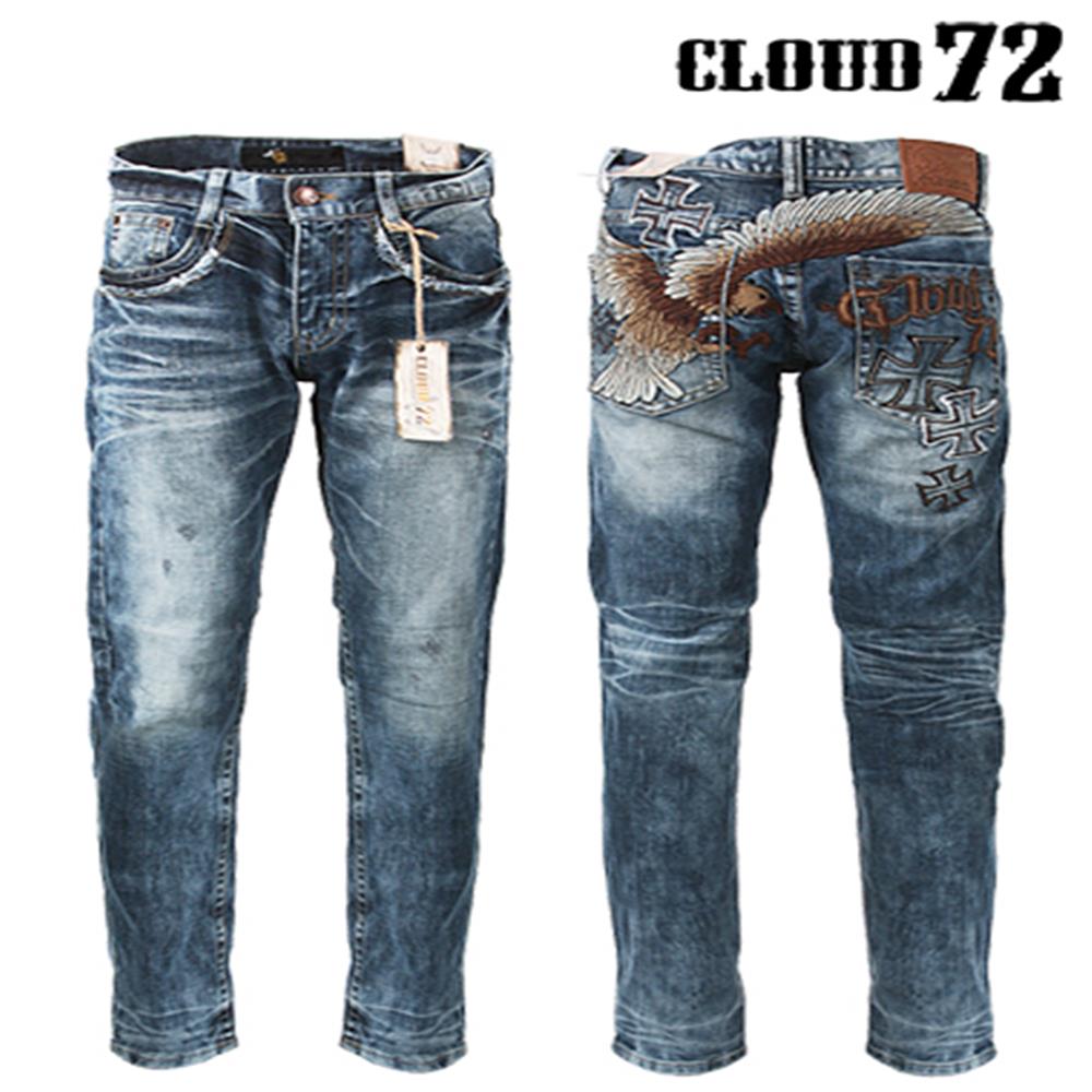 기사미 클라우드72 빈티지청바지 자수청바지 바이크스타일 화려한청바지 Cloud72 648 Blue 119,300원