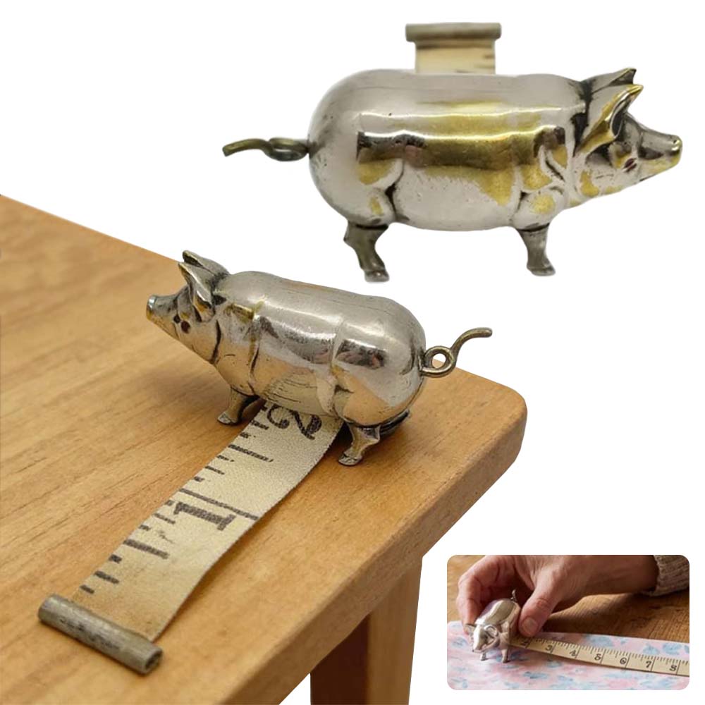 루베이 미니 황동 돼지 줄자 빈티지 디자인 녹 방지 정밀 눈금 측정 가정/액세서리/선물, 1개 11,900원