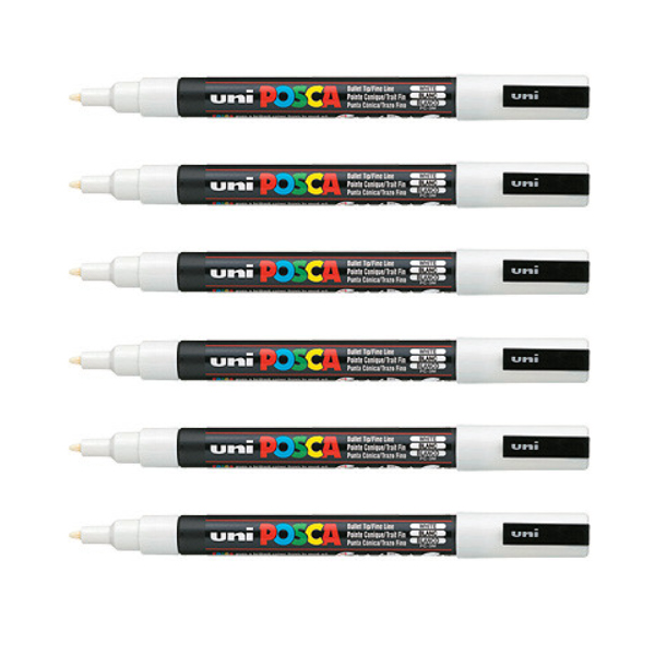 포스카 컬러마커 PC-3M WHITE, 6개, 1색 13,500원