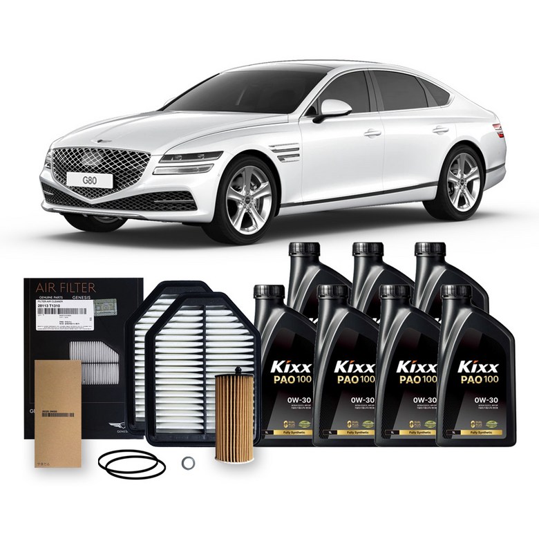 G80 RG3 3.5 터보 가솔린 엔진오일세트 [순정+킥스] PAO1 0w30, 1개 211,360원