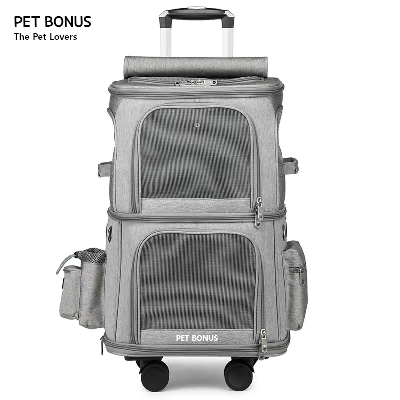 펫보너스 반려동물용 2층 와이드 스페이스 저소음 휠 캐리어 58,800원
