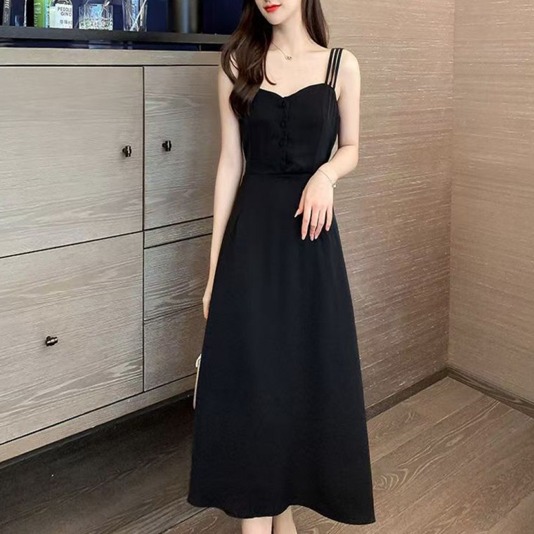 쫑쫑이의 HARU LND 블랙벨 슬림 롱 원피스 여성 여름 나시 민소매 치마 스커트 22,000원