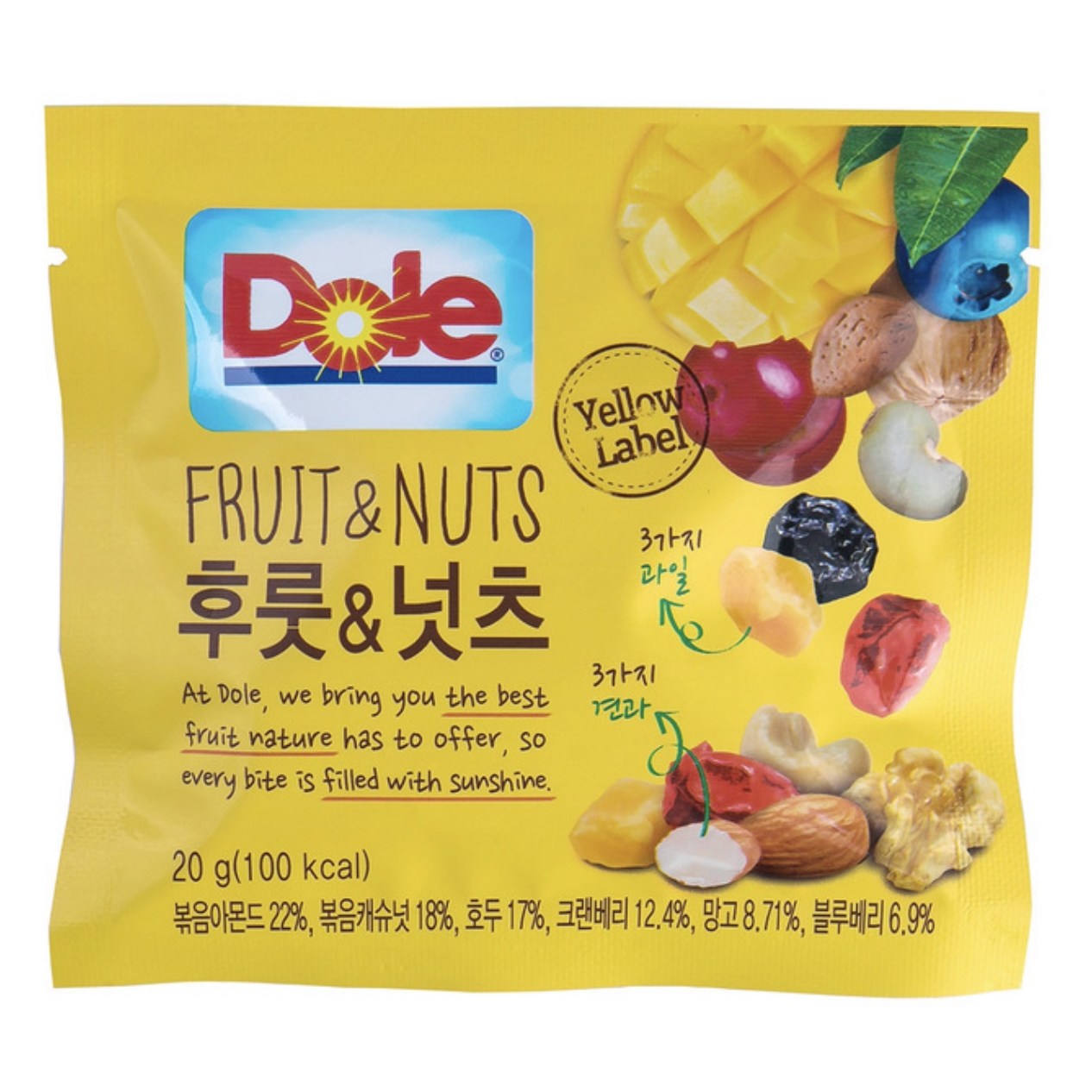 [코스트코] Dole 후룻&넛츠 20g 50팩 소포장 견과류, 50개 30,850원