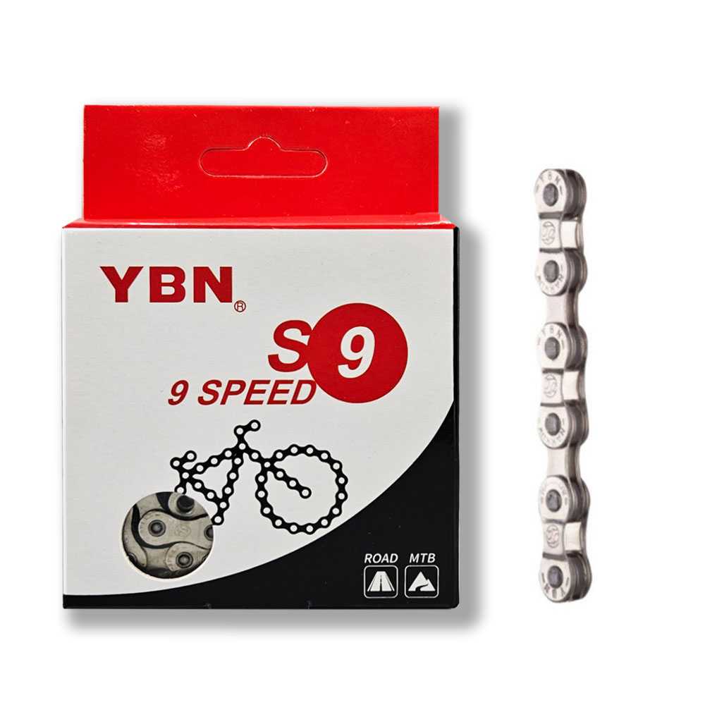 YBN 9단 MTB 로드 자전거 체인, 체인링크 포함, 1개, 실버 27,000원