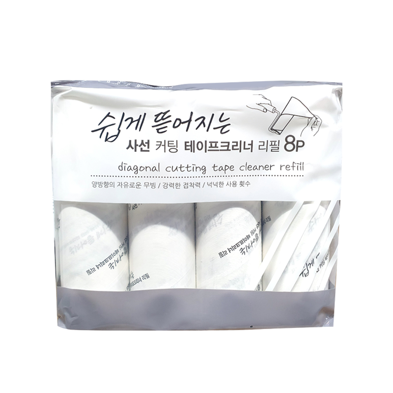 삼정 쉽게뜯어지는 사선 커팅 테이프크리너 리필 8p 16x60장 청소용 돌돌이 11,700원