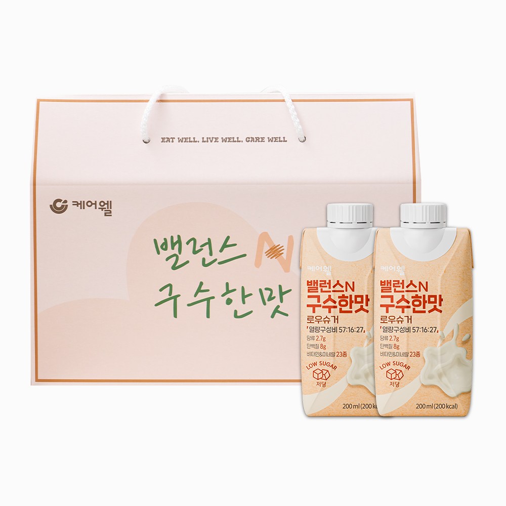 케어웰 밸런스N 구수한맛 로우슈거 균형영양식 선물세트, 1세트, 3.6L 31,800원