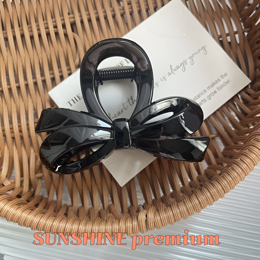 SUNSHINE 프리미엄 리본 올림머리 헤어 집게핀 8.5cm 14,000원