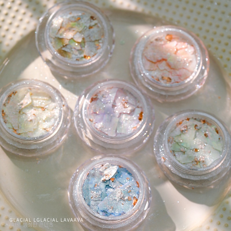 나의셀렉 요정 쉘 자개 파우더 금박 네일 6종 세트, 6개, 퍼플/핑크/그린/선셋/블루/화이트 16,400원