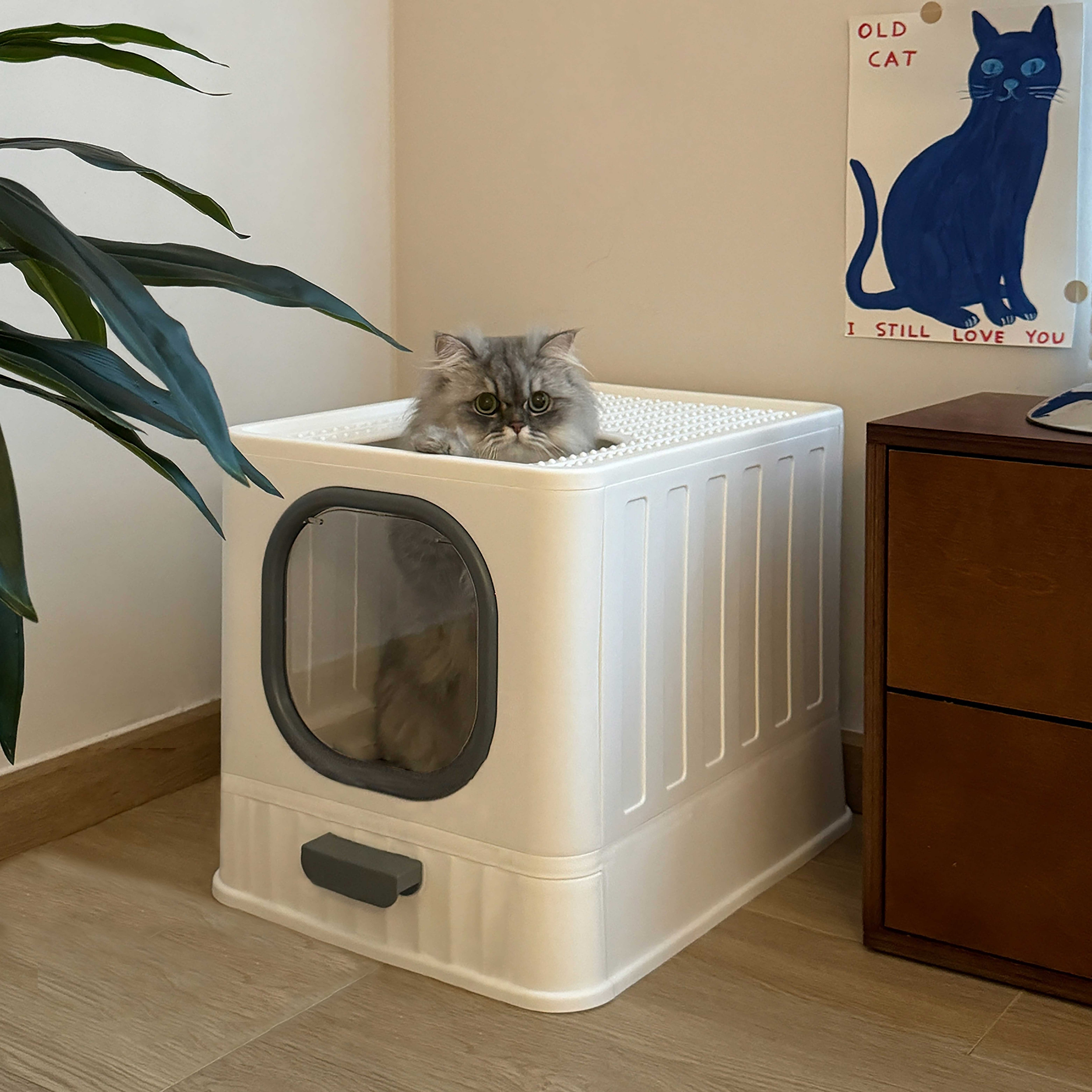 Star Fun서랍식 고양이 화장실 사막화를 방지하고 집을 깨끗하게 유지하세요., 1개, 하얀색 39,900원