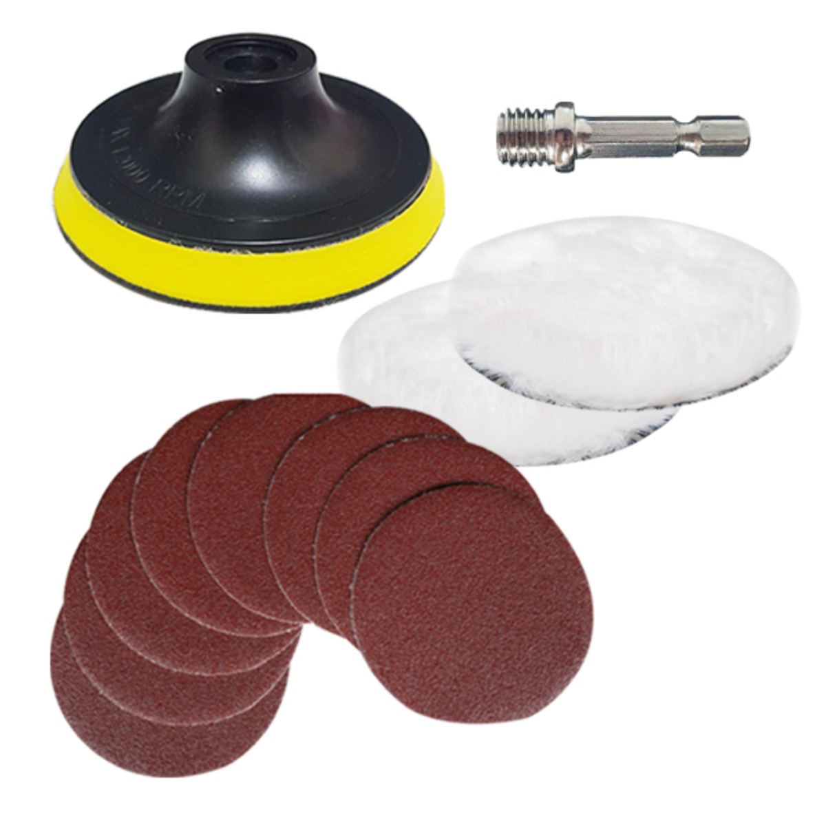 광택 양모패드 원형사포 자동차광택 폴리싱 기스 흠집제거 100mm 4종, 1개 8,000원