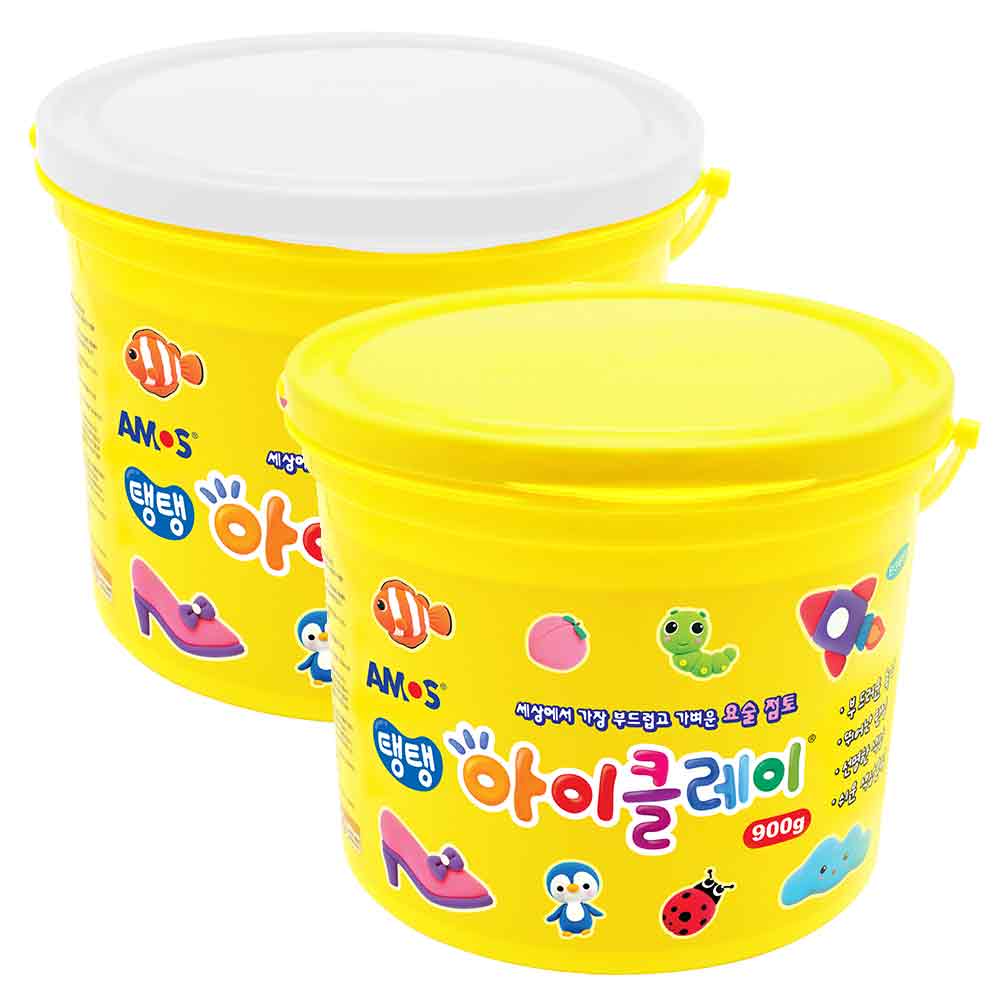 [신학기특가]아모스 탱탱 아이클레이 대용량 각각 900g, 1세트, 1.8kg, 흰색+노랑 39,900원