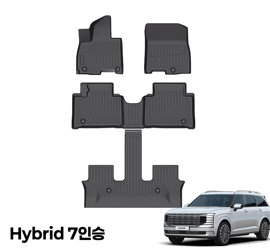 TPE카매트 팰리세이드 7인승 하이브리드 LX3 1열+2열+루프코일 3D매트, 더 뉴투싼 하이브리드 NX4 129,000원