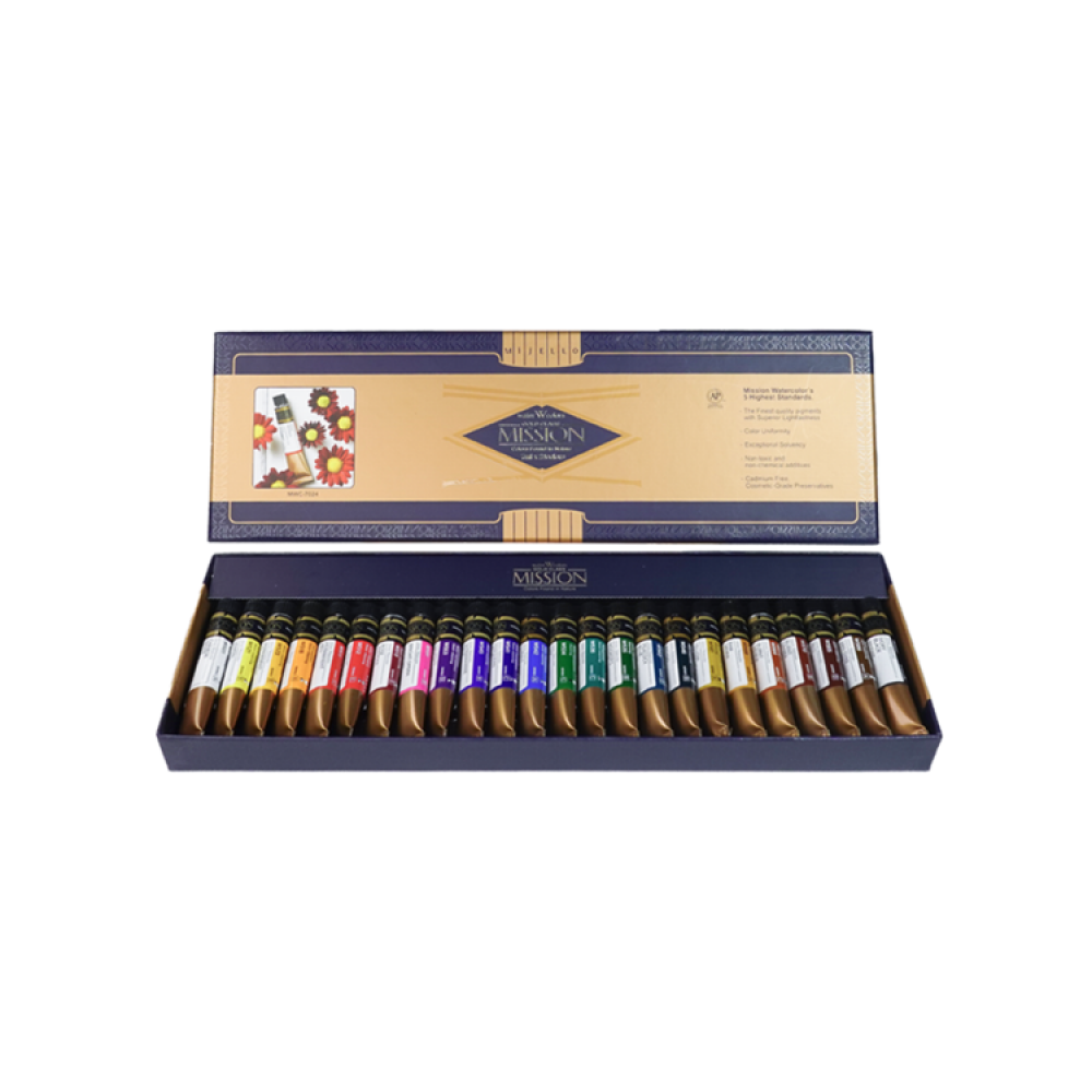 미젤로 미션 골드클래스 전문가용 수채화 물감세트 7ml 24색 MWC-7024 60,000원